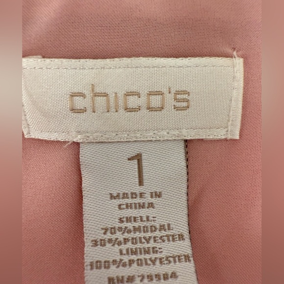 Chico’s Blush Pink Stretch Blazer Jacket – Size 2 (L/12) – Feminine & Polished - Picture 7 of 10